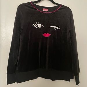 Kate Spade Velour Wink Eye Pajama Top